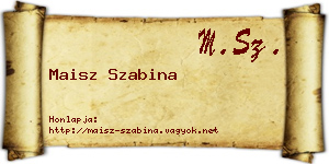 Maisz Szabina névjegykártya